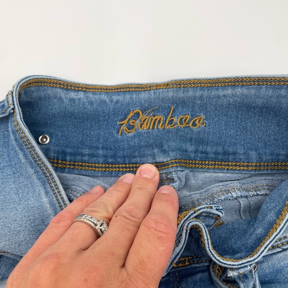 Bamboo Women Blue Jeans Size 0 Stretch Soft Jeggins GUC Light Wash Juniors - Picture 8 of 9